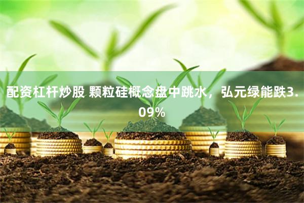 配资杠杆炒股 颗粒硅概念盘中跳水，弘元绿能跌3.09%