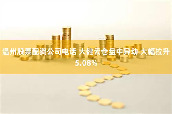 温州股票配资公司电话 大健云仓盘中异动 大幅拉升5.08%