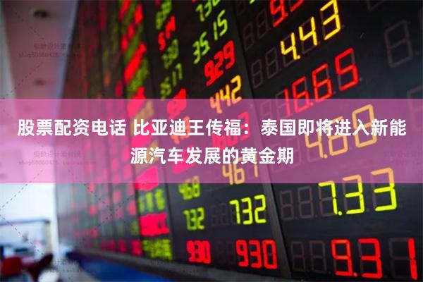 股票配资电话 比亚迪王传福：泰国即将进入新能源汽车发展的黄金期