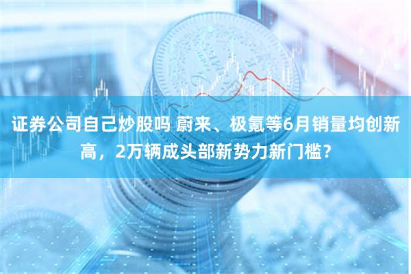 证券公司自己炒股吗 蔚来、极氪等6月销量均创新高，2万辆成头部新势力新门槛？