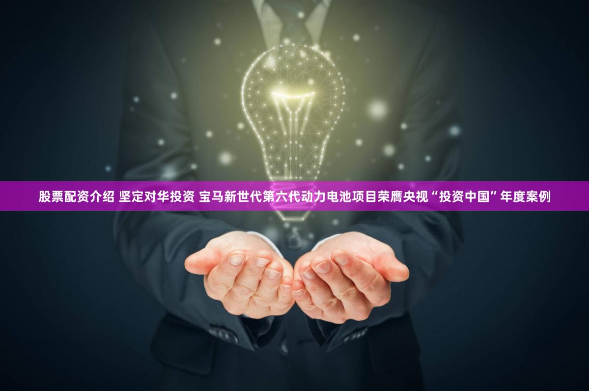 股票配资介绍 坚定对华投资 宝马新世代第六代动力电池项目荣膺央视“投资中国”年度案例